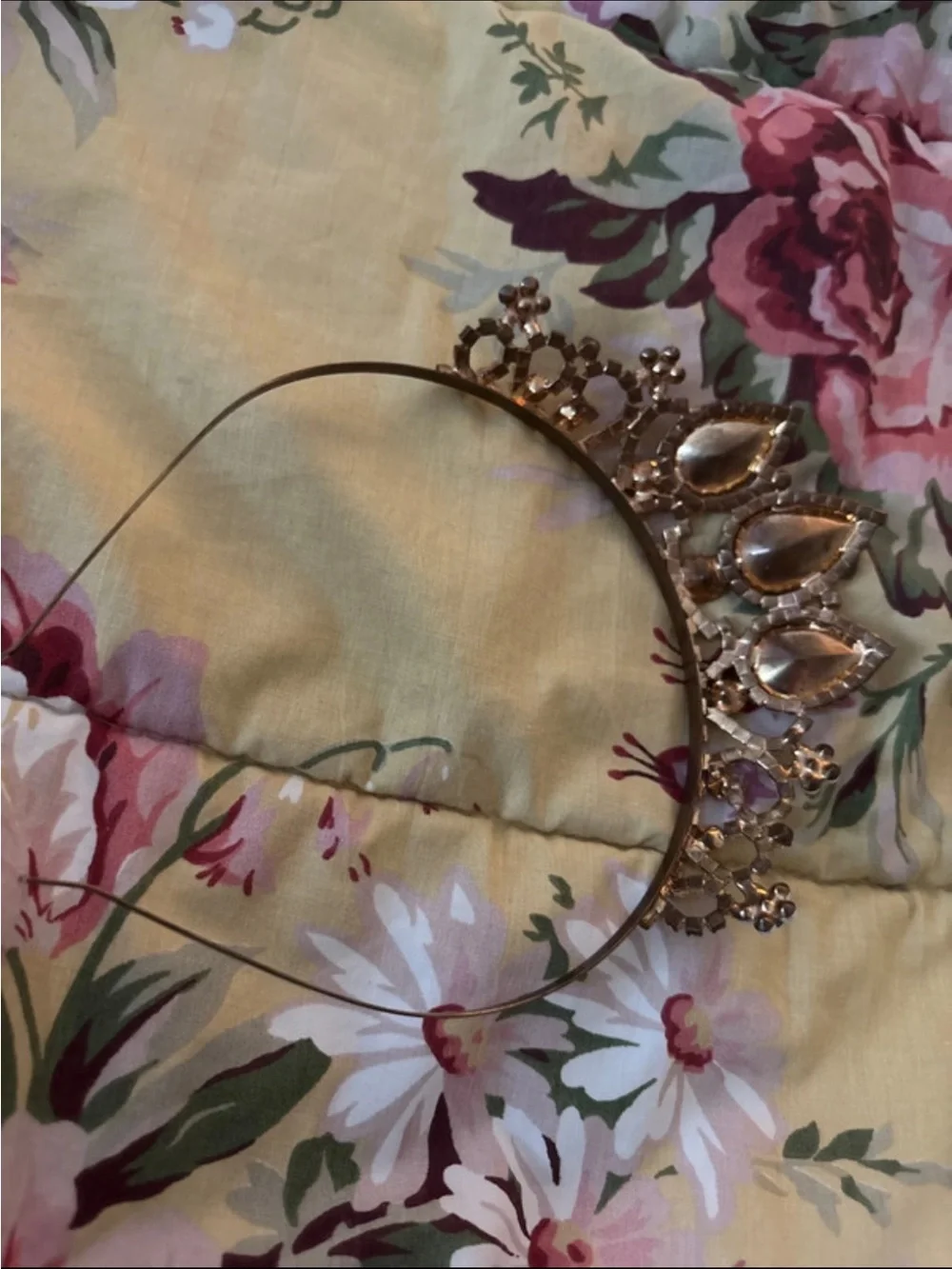 Crystal and Iridescent Heart Tiara Headband - Pink Accents